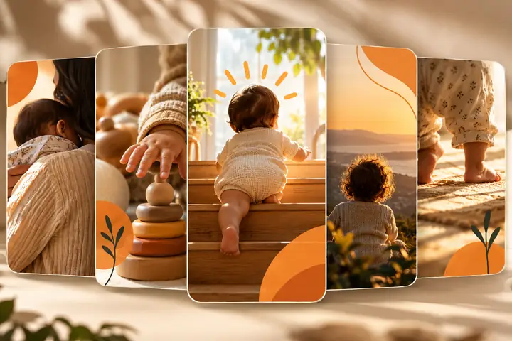 A polished educational Instagram carousel preview on overlapping phone-sized cards, with warm orange accents and a modern editorial layout.